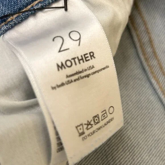 Mother High Rise Tomcat Flood Fray Flag Me DownStraight Leg Jeans Size 29